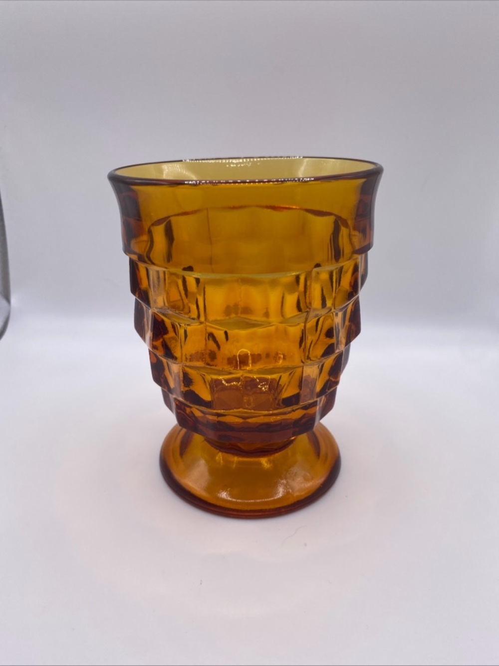 Indiana Glass Amber Textured Glass Juice/Water Glass